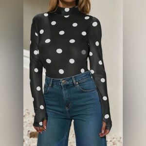 161. Dotty mesh bodysuit, black, various sizes